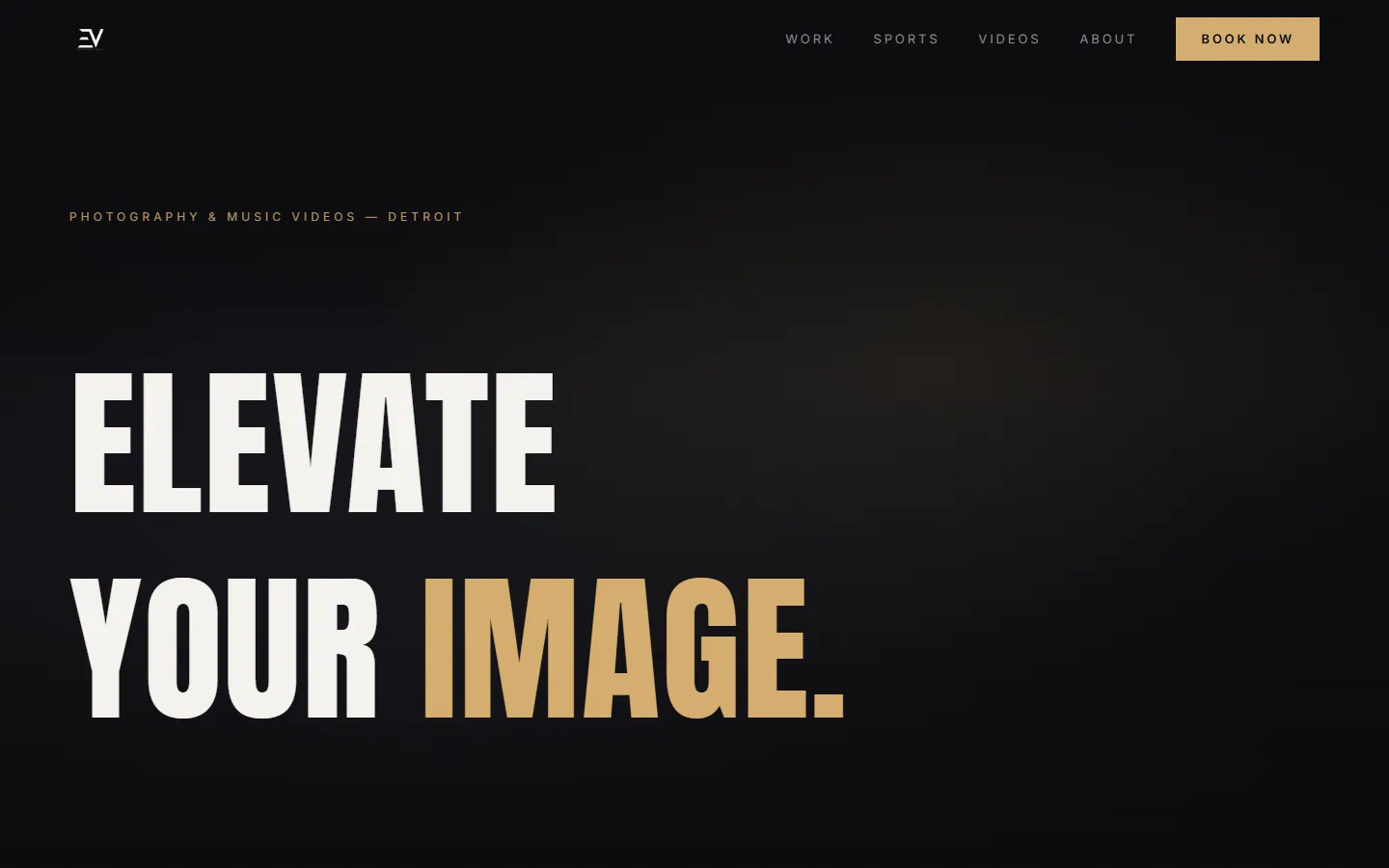 Elevated Visualz website, homepage screenshot